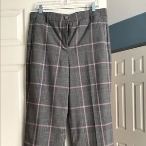 J.crew black and lilac plaid trousers, size 12